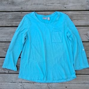 Size 2 Chico's Long Sleeve Striped Shirt